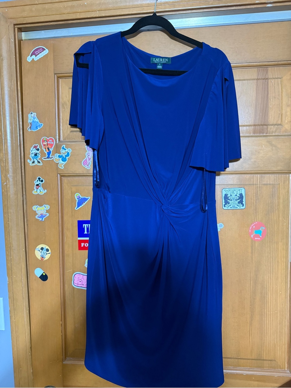 Ralph Lauren Royal Blue Midi Dress with Twist Front